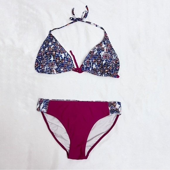Swimsuits for All Smocked Tie Dye Triangle Bikini Set Size 14/16 - Picture 1 of 10